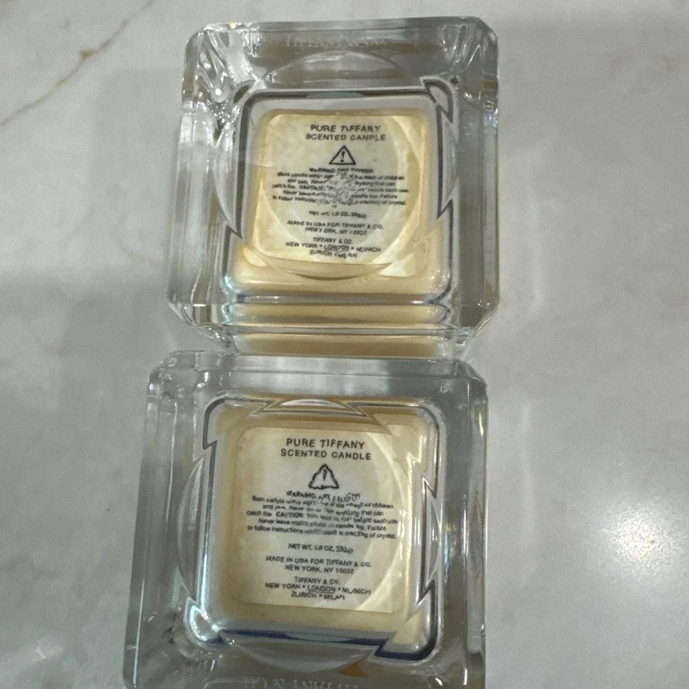Tiffany & Co Crystal Clear‎ Votive Candle Holders Square Set Of 2